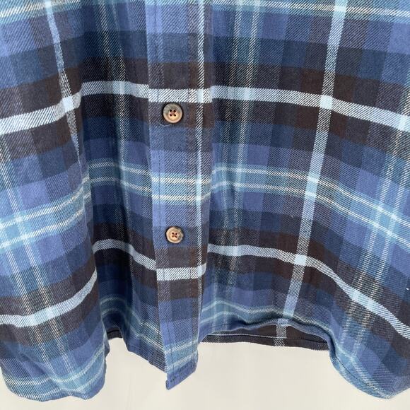 JACHS Heritage Flannel Button Down Shirt Mens Size XXL Heavyweight Blue Plaid - Picture 8 of 11